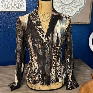 ALBERTO MAKALI VINTAGE 90’s ANIMAL PRINT BLAZER JACKET 4